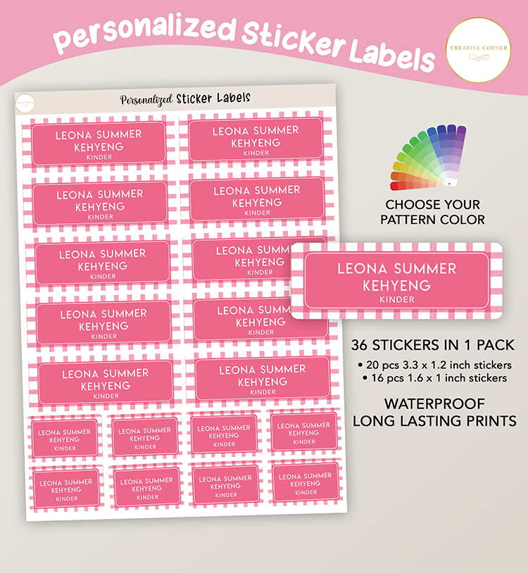 Gingham Stripes Stickers