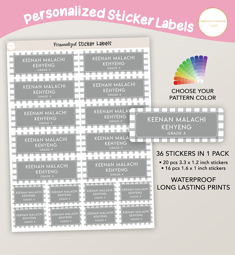 Gingham Stripes Stickers