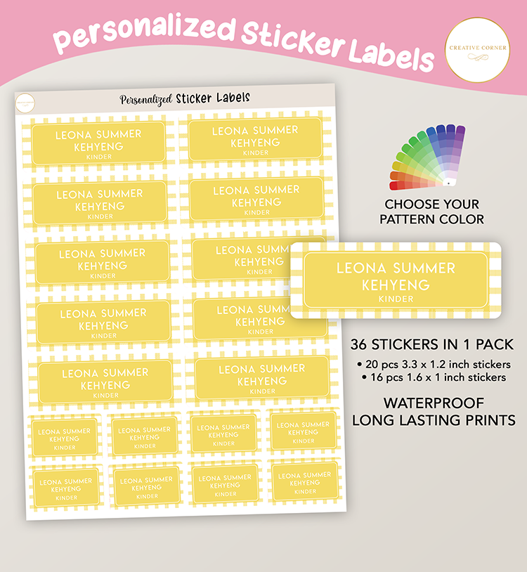 Gingham Stripes Stickers