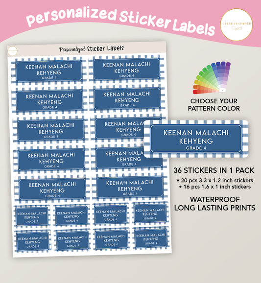 Gingham Stripes Stickers