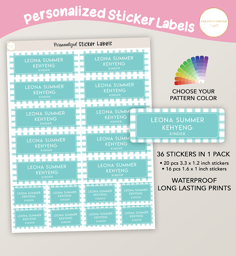 Gingham Stripes Stickers