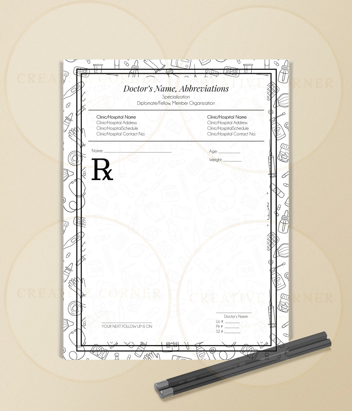 Personalized RX Pads RX-002 Creative Corner PH