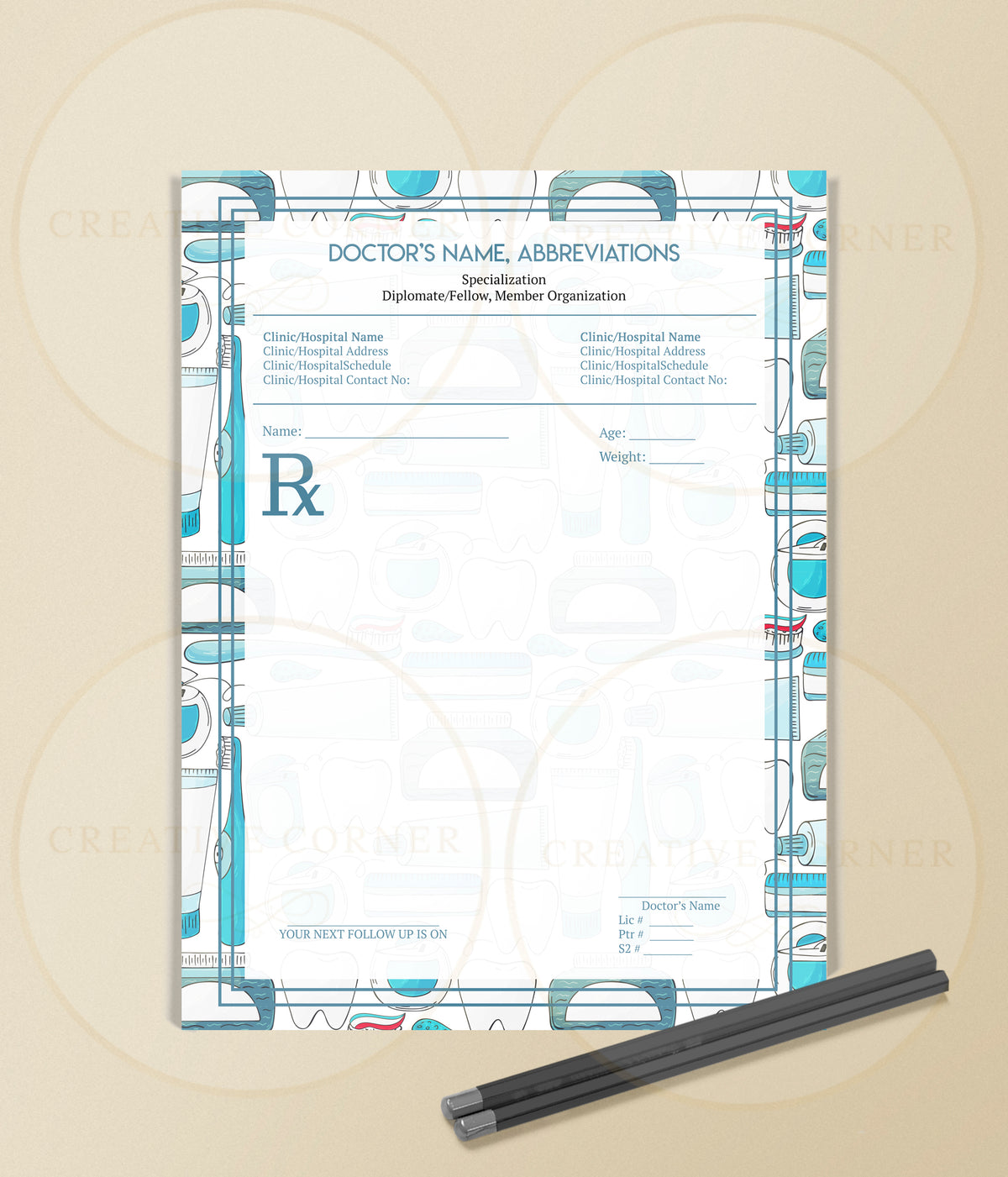 Personalized RX Pads RX-003 Creative Corner PH
