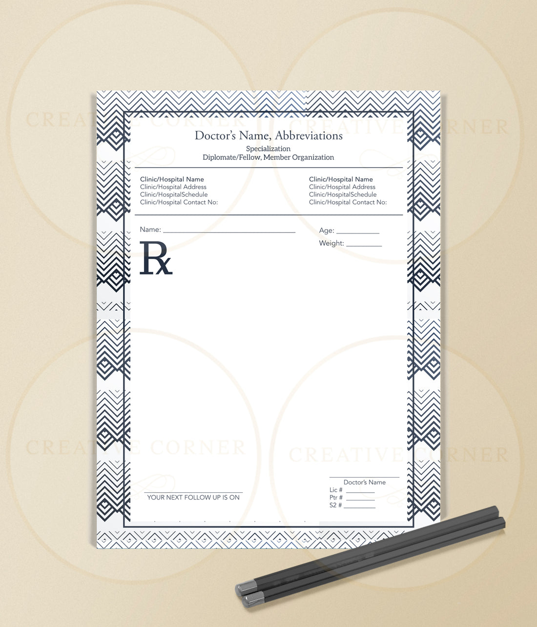 Personalized RX Pads RX-009 Creative Corner PH