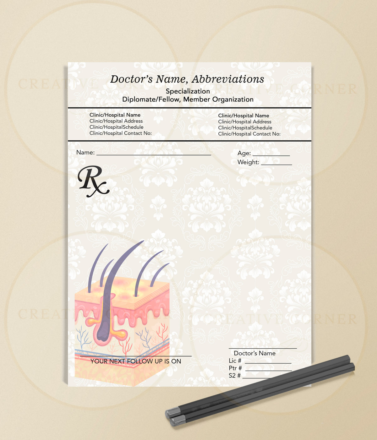 Personalized RX Pads RX-014 Creative Corner PH