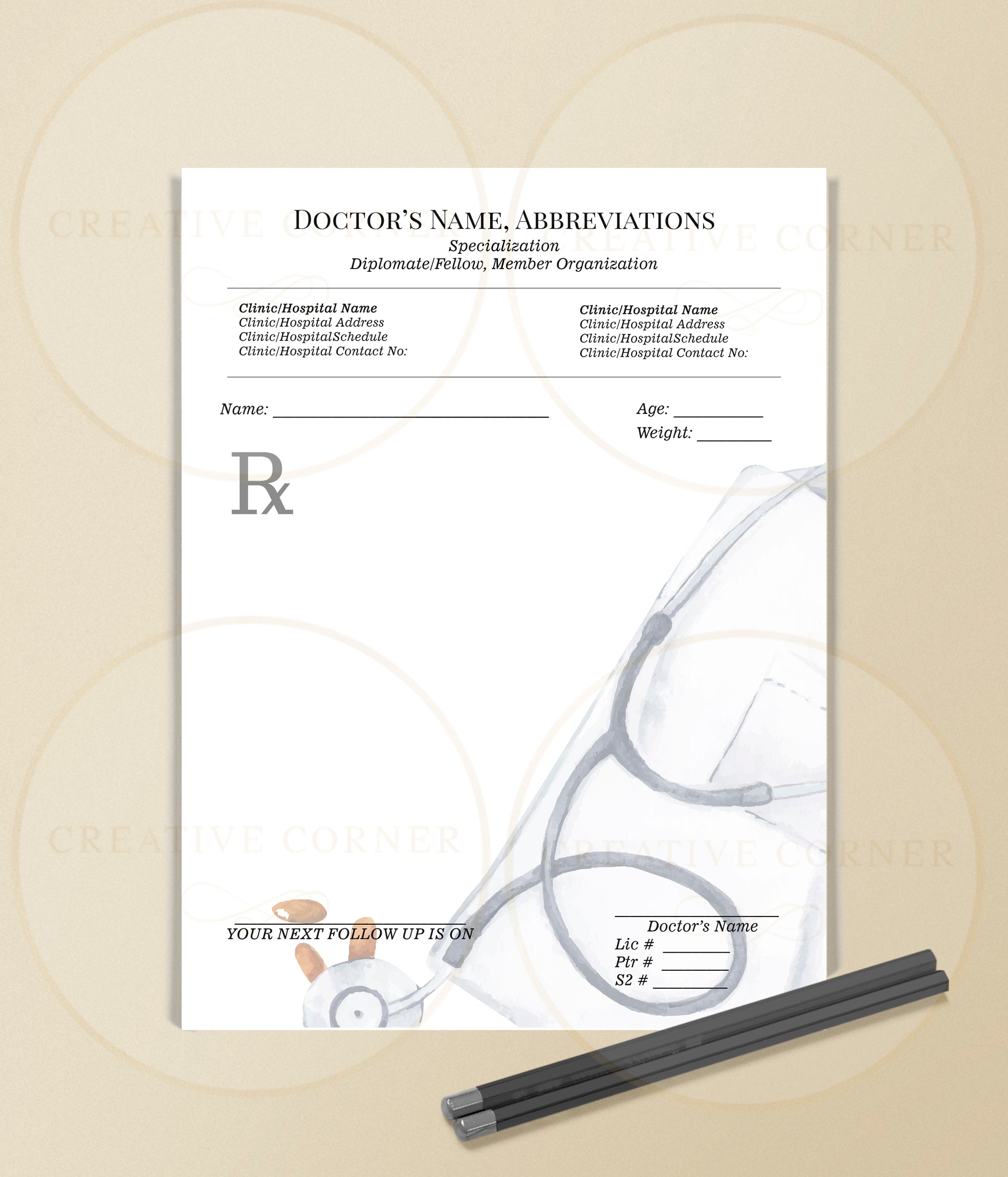 Personalized RX Pads RX-025 Creative Corner PH