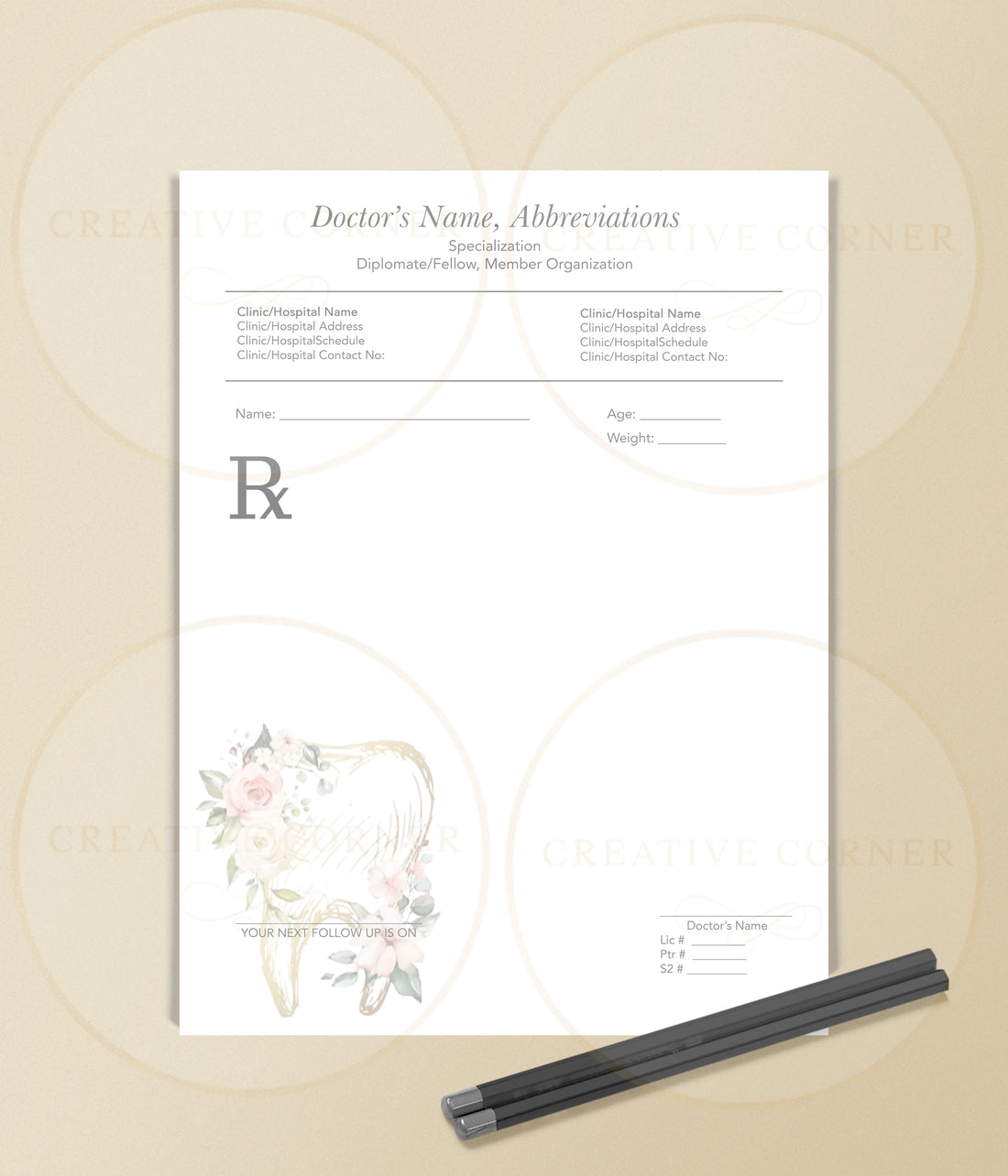 Personalized RX Pads RX-043 Creative Corner PH