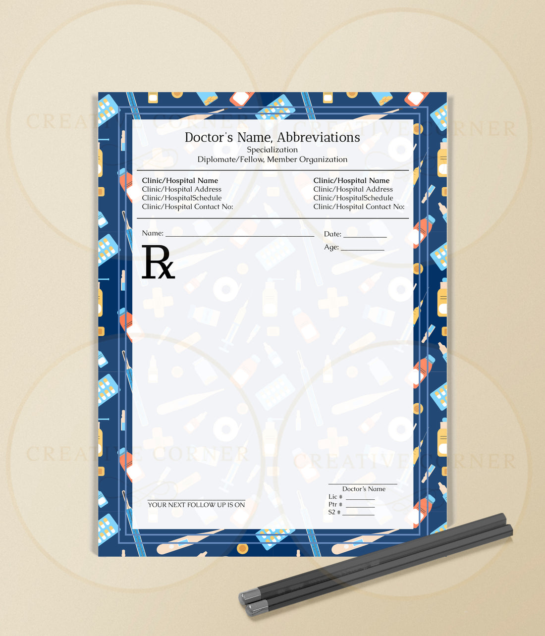 Personalized RX Pads RX-049 Creative Corner PH