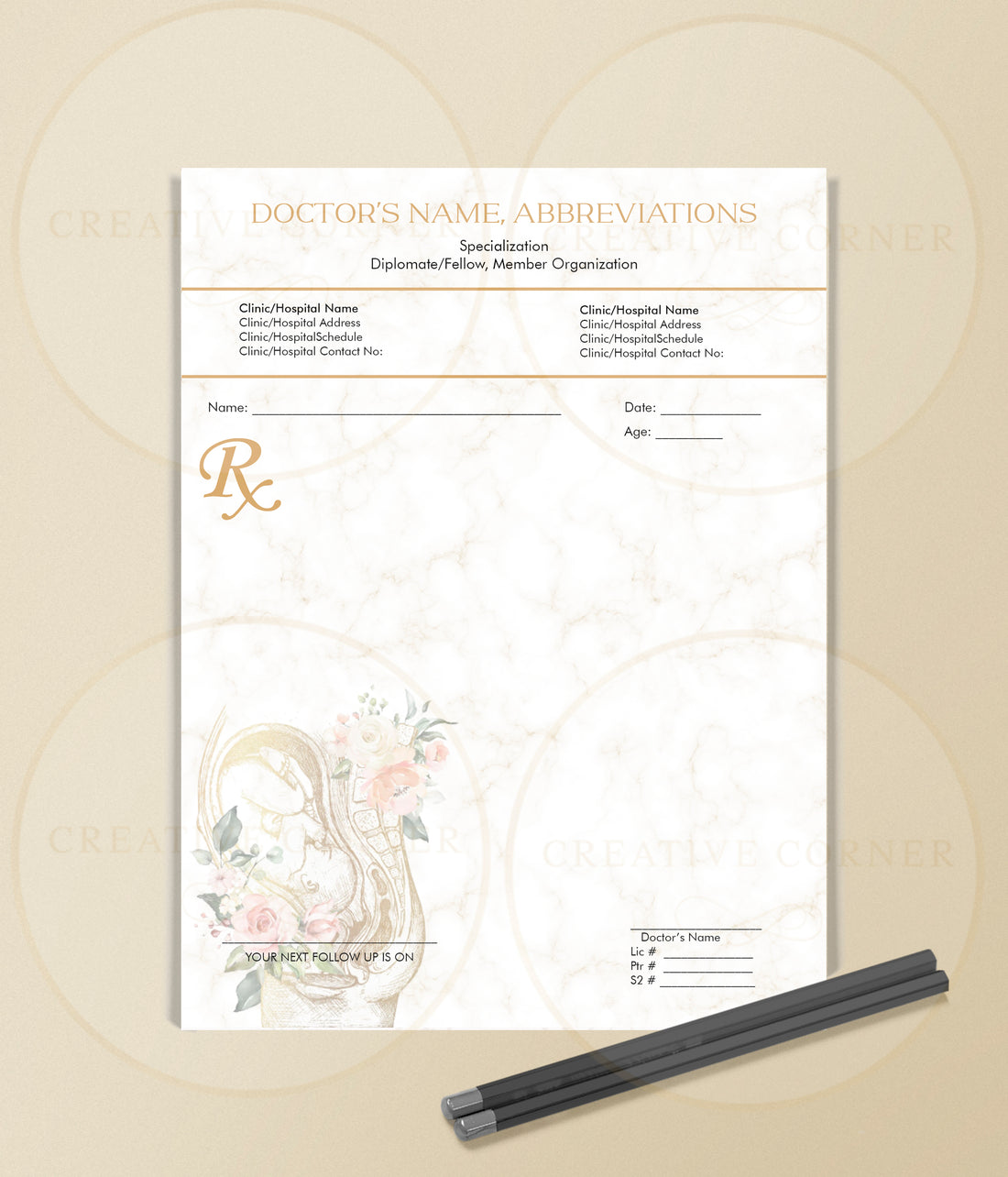 Personalized RX Pads RX-058 Creative Corner PH